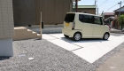 愛知県岡崎市の新築エクステリア;勾配のついた敷地でも使い勝手の良いシンプルモダン外構