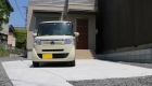 愛知県岡崎市の新築エクステリア;勾配のついた敷地でも使い勝手の良いシンプルモダン外構