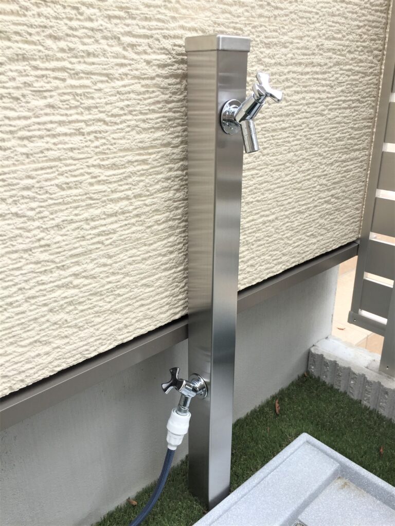 西尾市のお庭に設置したユニソン「スプレスタンド」がおしゃれな立水栓