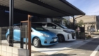 豊田市の新築エクステリア：駐車場を覆うセッパンカーポート