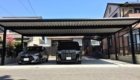 岡崎市の新築エクステリア：最大4台駐車可能なセッパンカーポート